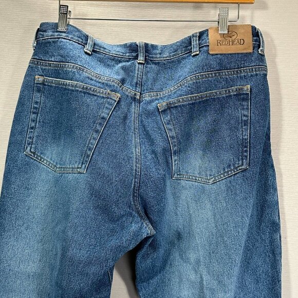 RedHead Jeans Mens 38 Flannel Lined Medium Wash Cotton Pockets - Picture 7 of 8